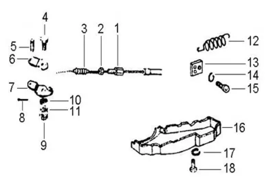 Adjuster screw rear brake cable