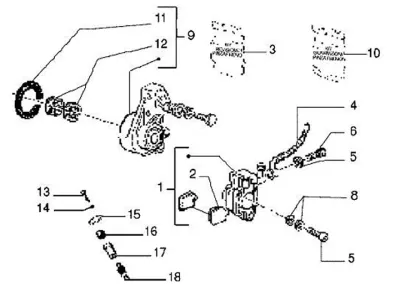 Front brake caliper - brake hose