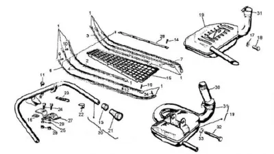 Exhaust - centre stand