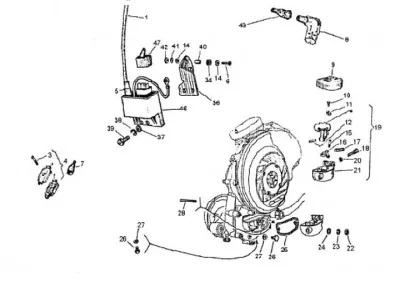 High tension coil - gear selector