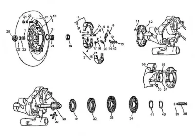 Rear brake shoes - layshaft