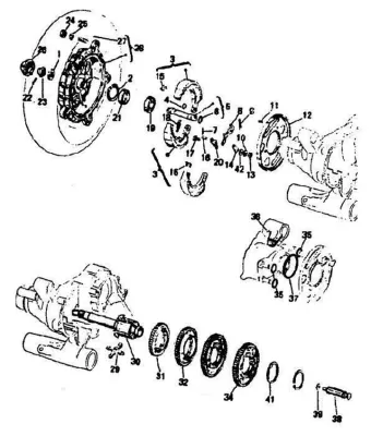 Gearbox - rear brake hub