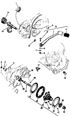 Countershaft - kickstart lever