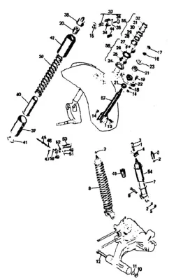 Shock absorber - steering lock