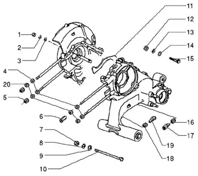Bolts engine casing