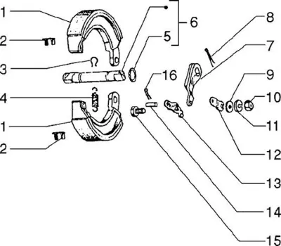 Rear brake shoes