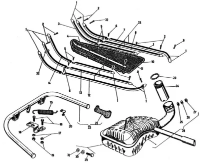 Footboard stripes - exhaust