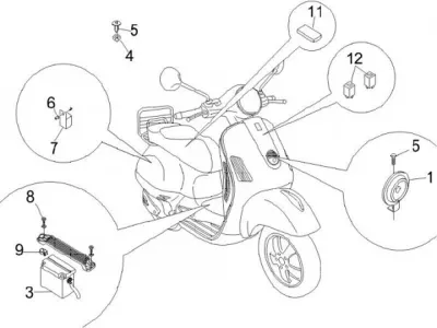 Starter switch - battery - horn