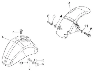 Front mudguard - rear mudguard