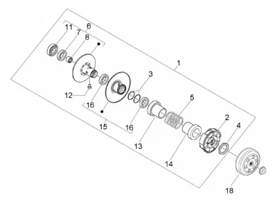 Rear pulley - clutch
