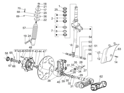Fork front wheel