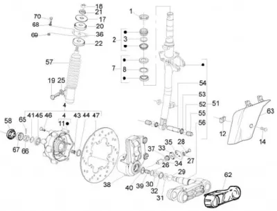 Fork front wheel