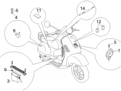 Starter switch - battery - horn