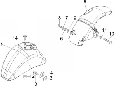 Front mudguard - rear mudguard