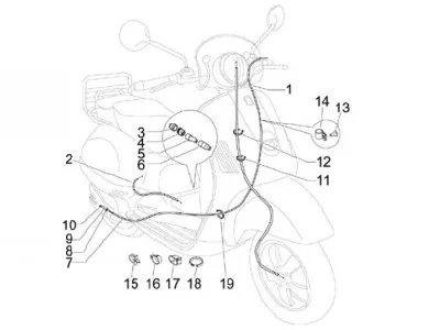 Tachometer Shaft - Rear Brake Cable
