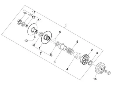 Rear pulley - clutch