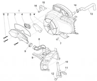 Secondary air housing