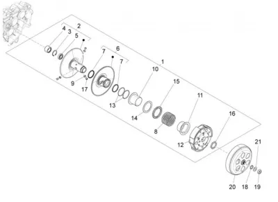 Rear pulley - clutch
