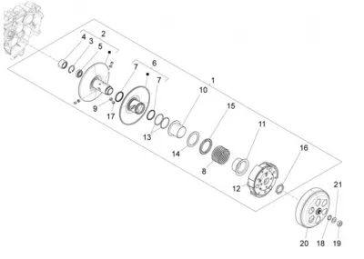 Rear pulley - clutch