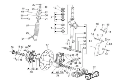Fork front wheel