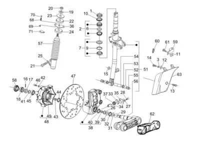 Fork front wheel