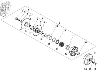 Puleggia posteriore - frizione