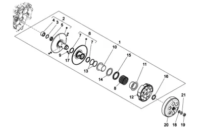 Puleggia posteriore - frizione