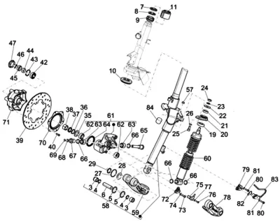 Fork front wheel