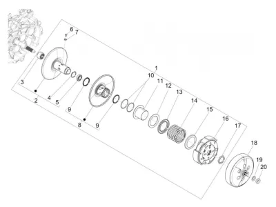 Rear pulley - clutch