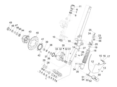 Fork front wheel