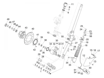 Fork front wheel