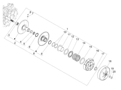 Rear pulley - clutch
