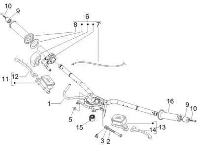 Handlebar - brake master cylinder