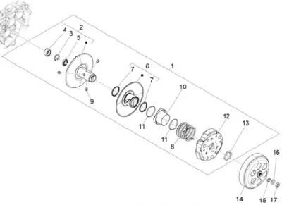 Puleggia posteriore - frizione