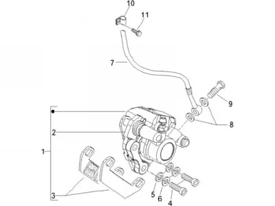 Front brake caliper - brake hose