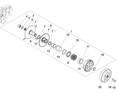 Rear pulley - clutch