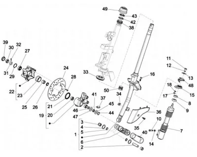 Fork front wheel