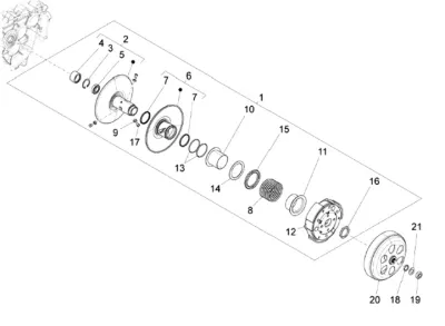 Rear pulley - clutch