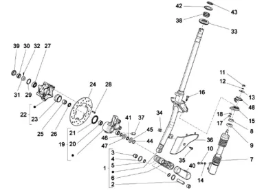 Fork front wheel