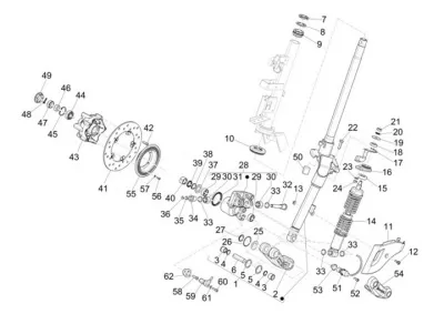 Fork front wheel