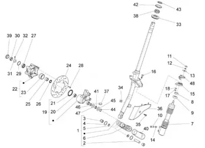 Fork front wheel