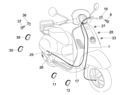 Rear brake cable