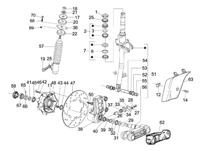 Fork front wheel