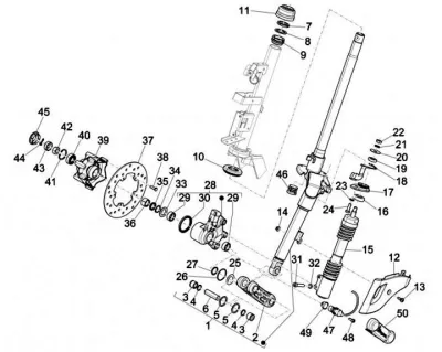 Fork front wheel