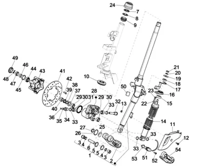 Fork front wheel