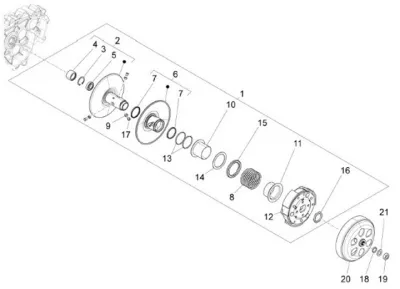 Puleggia posteriore - frizione