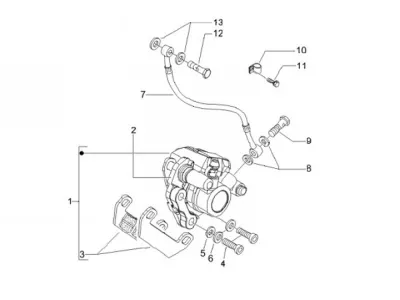 Front brake caliper - brake hose