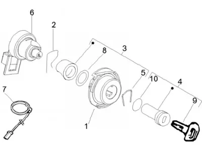 Lock set - ignition switch