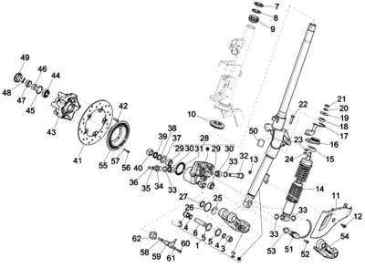 Fork front wheel