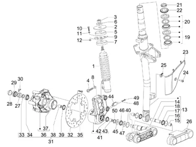 Fork front wheel
